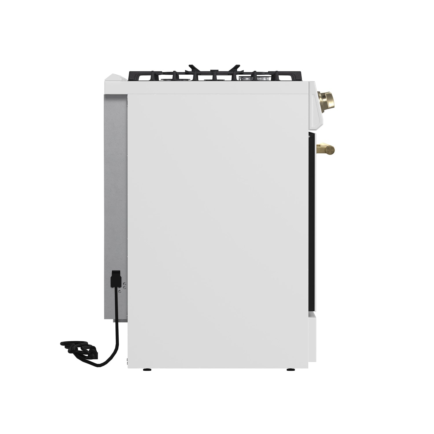 FORNO Espresso Leonardo 30" 5 cu. ft. Gas Range in White with Antique Brass Handles, FFSGS1116-30WHT