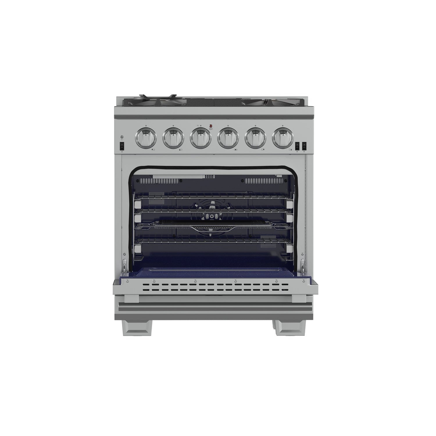 FORNO Capriasca 30″ 4.32 cu. ft. Gas Range with 5 Italian Burners in Stainless Steel, FFSGS6260-30