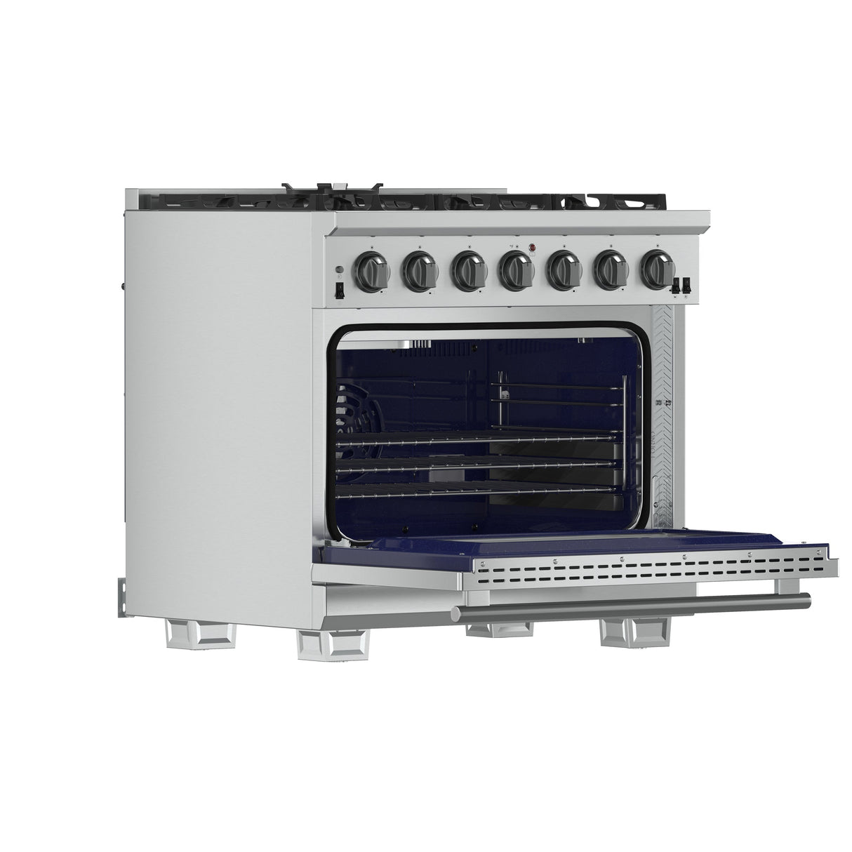 FORNO Capriasca 36" 5.36 cu. ft. Gas Range with 6 Italian Burners in Stainless Steel, FFSGS6260-36