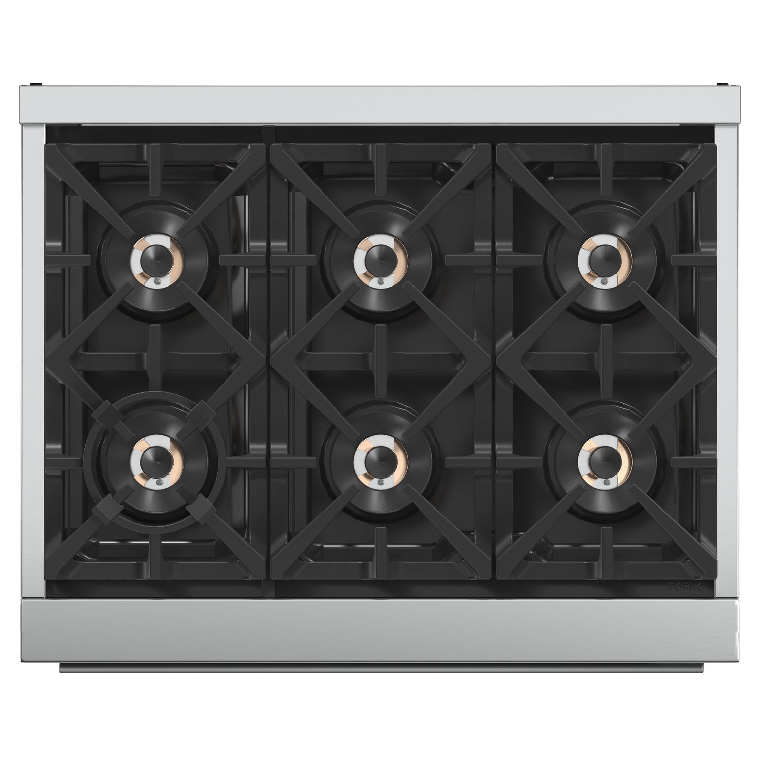 FORNO Capriasca 36" 5.36 cu. ft. Gas Range with 6 Italian Burners in Stainless Steel, FFSGS6260-36