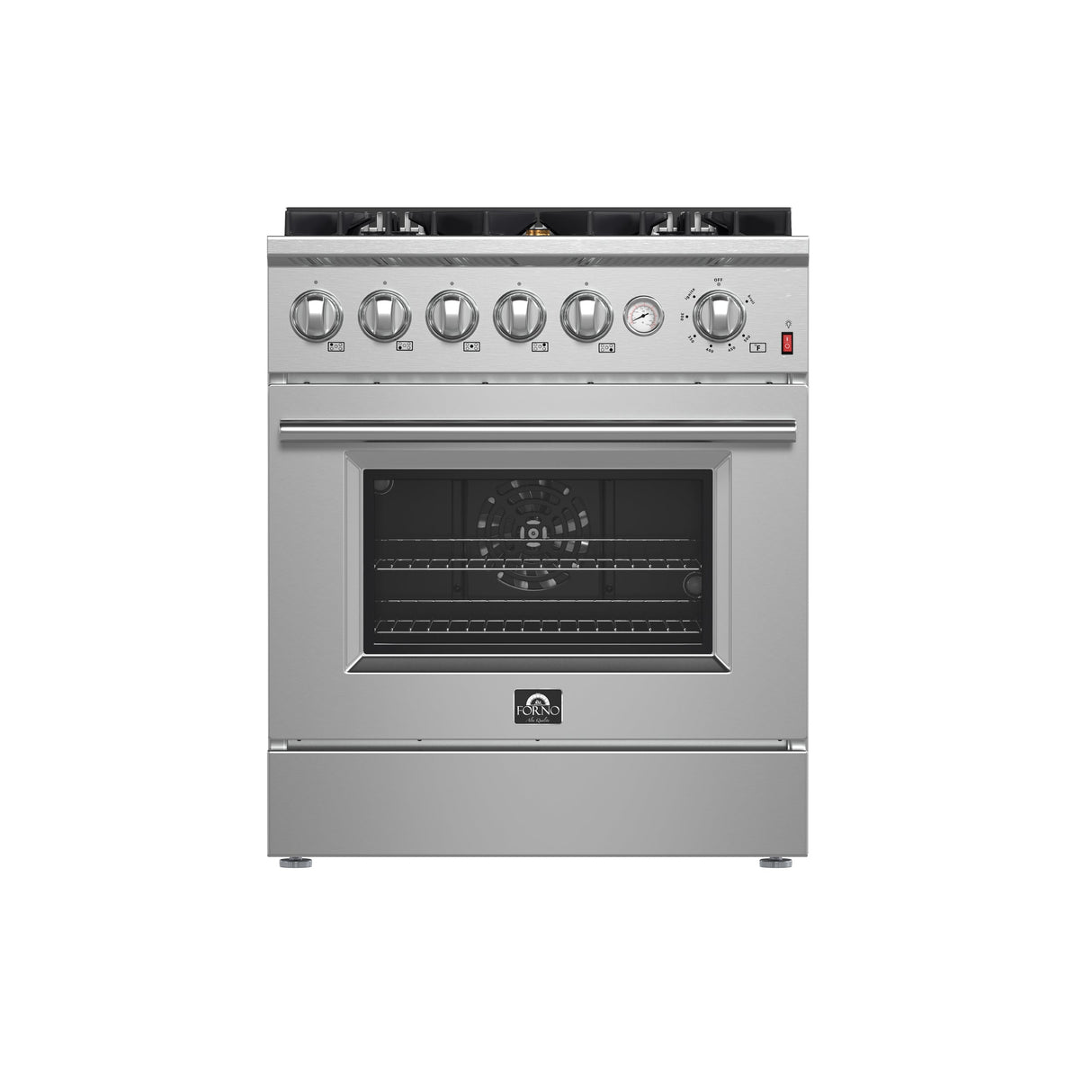 FORNO Giovanni 30" 4.32 cu. ft. Gas Range with 5 Sealed Burners, Air Fry Basket, Wok Support and Griddle, FFSGS6274-30