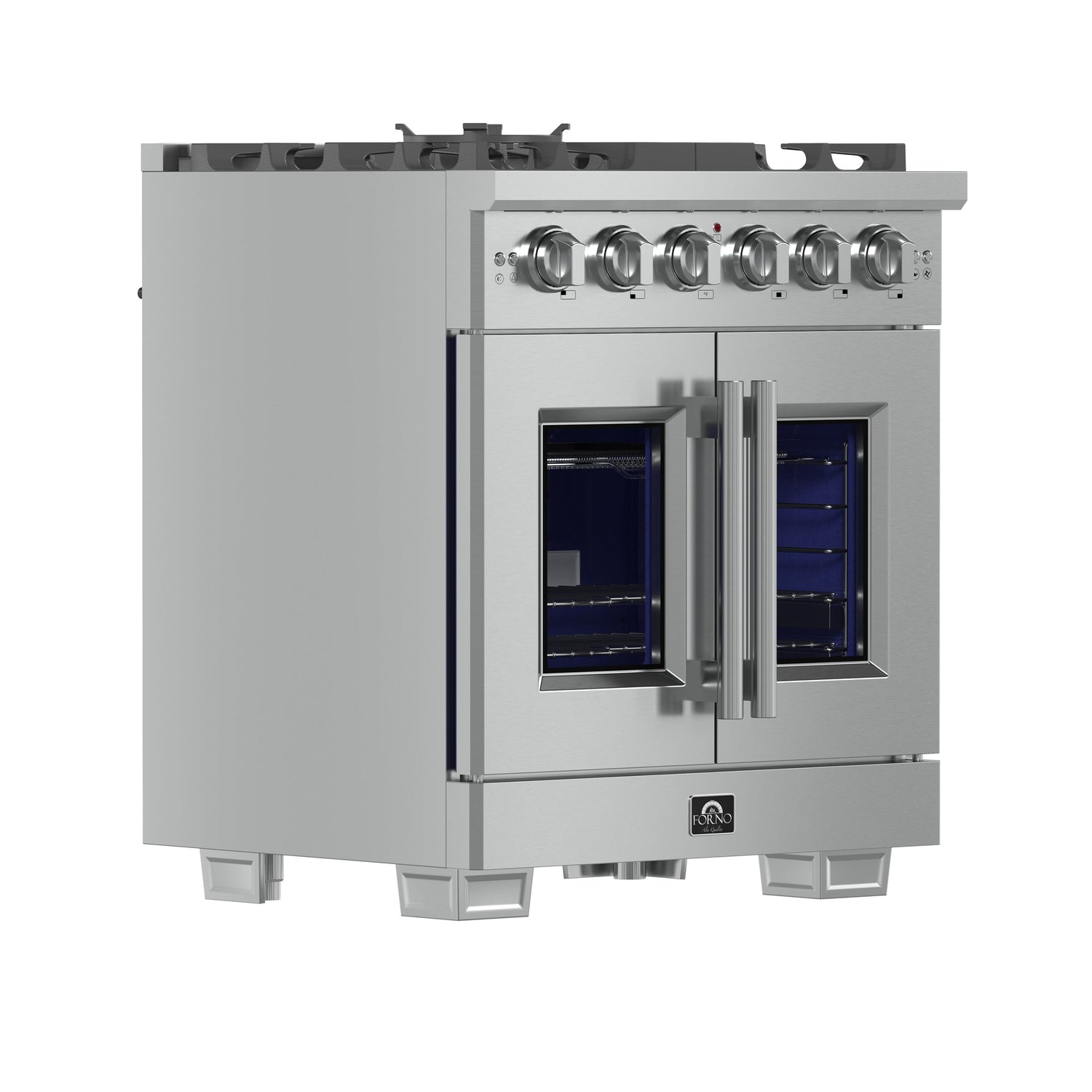 FORNO Capriasca 30" 4.32 cu. ft. Professional Gas Range with French Door and 5 Sealed Burners, FFSGS6460-30