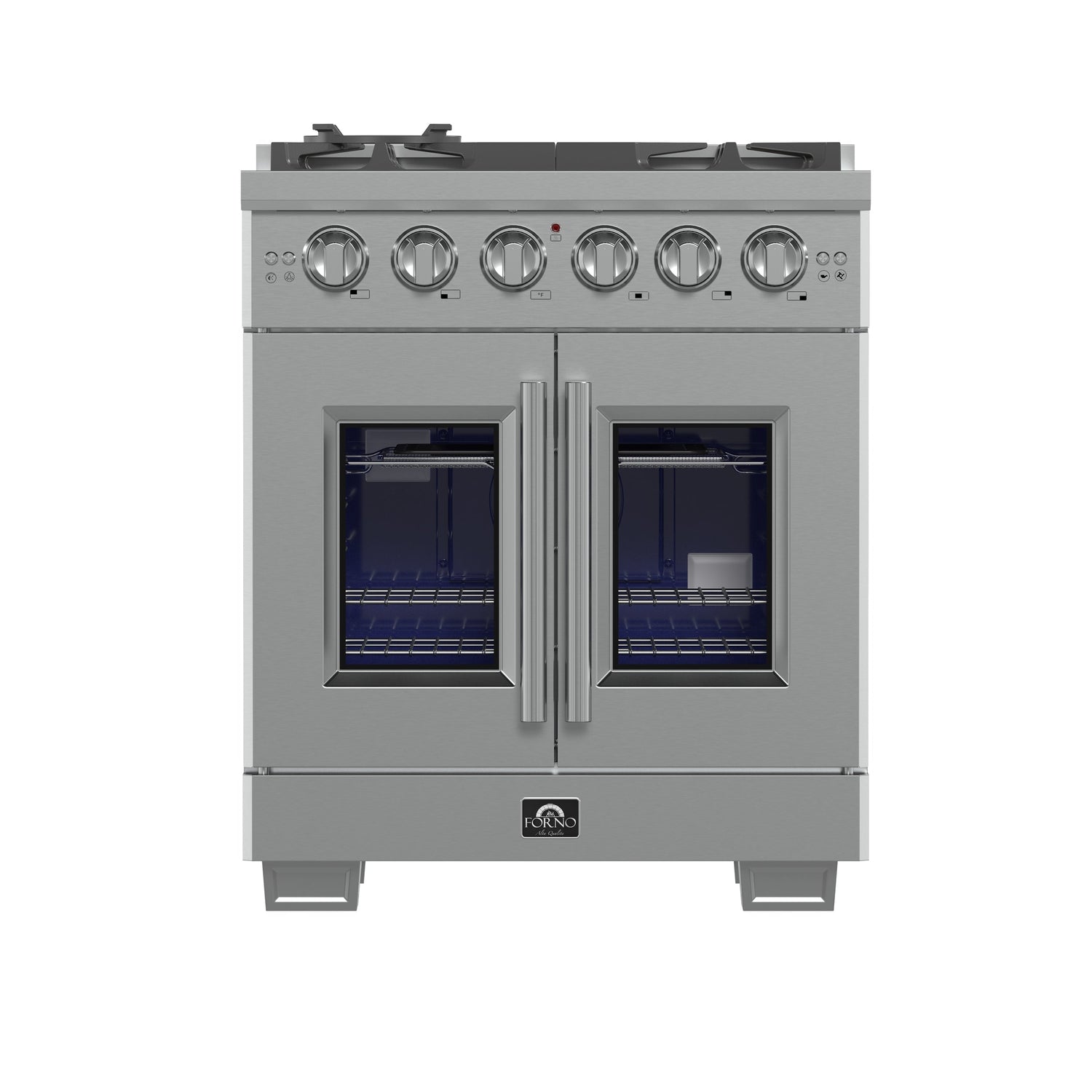 FORNO Capriasca 30" 4.32 cu. ft. Professional Gas Range with French Door and 5 Sealed Burners, FFSGS6460-30