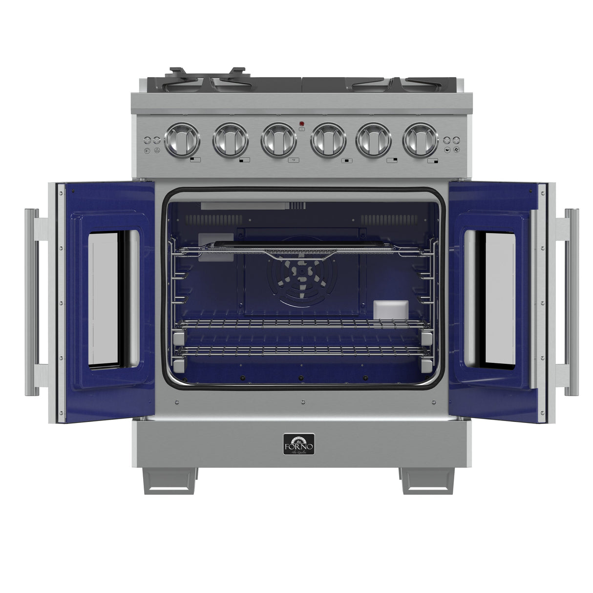 FORNO Capriasca 30" 4.32 cu. ft. Professional Gas Range with French Door and 5 Sealed Burners, FFSGS6460-30