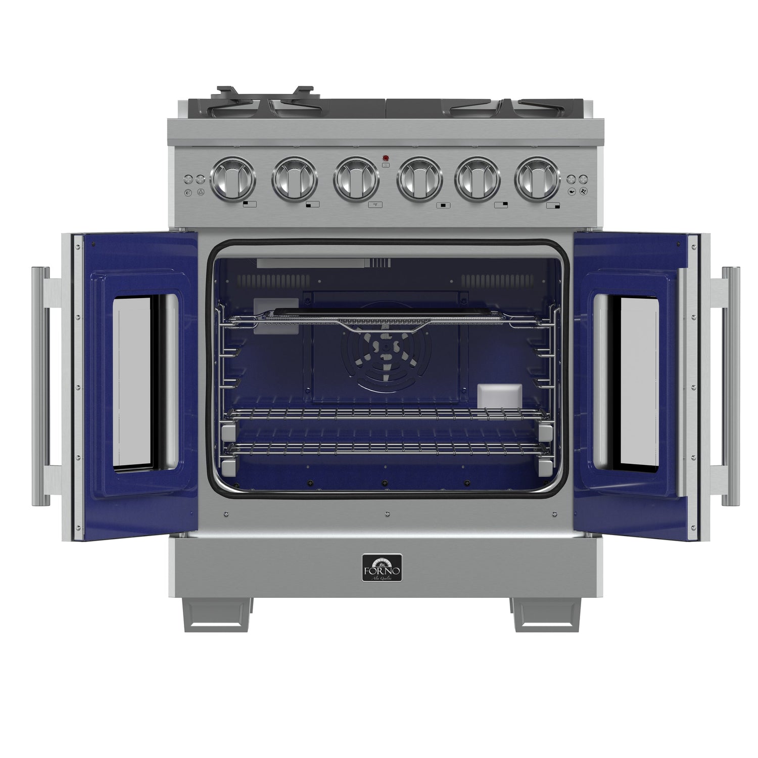 FORNO Capriasca 30" 4.32 cu. ft. Professional Gas Range with French Door and 5 Sealed Burners, FFSGS6460-30