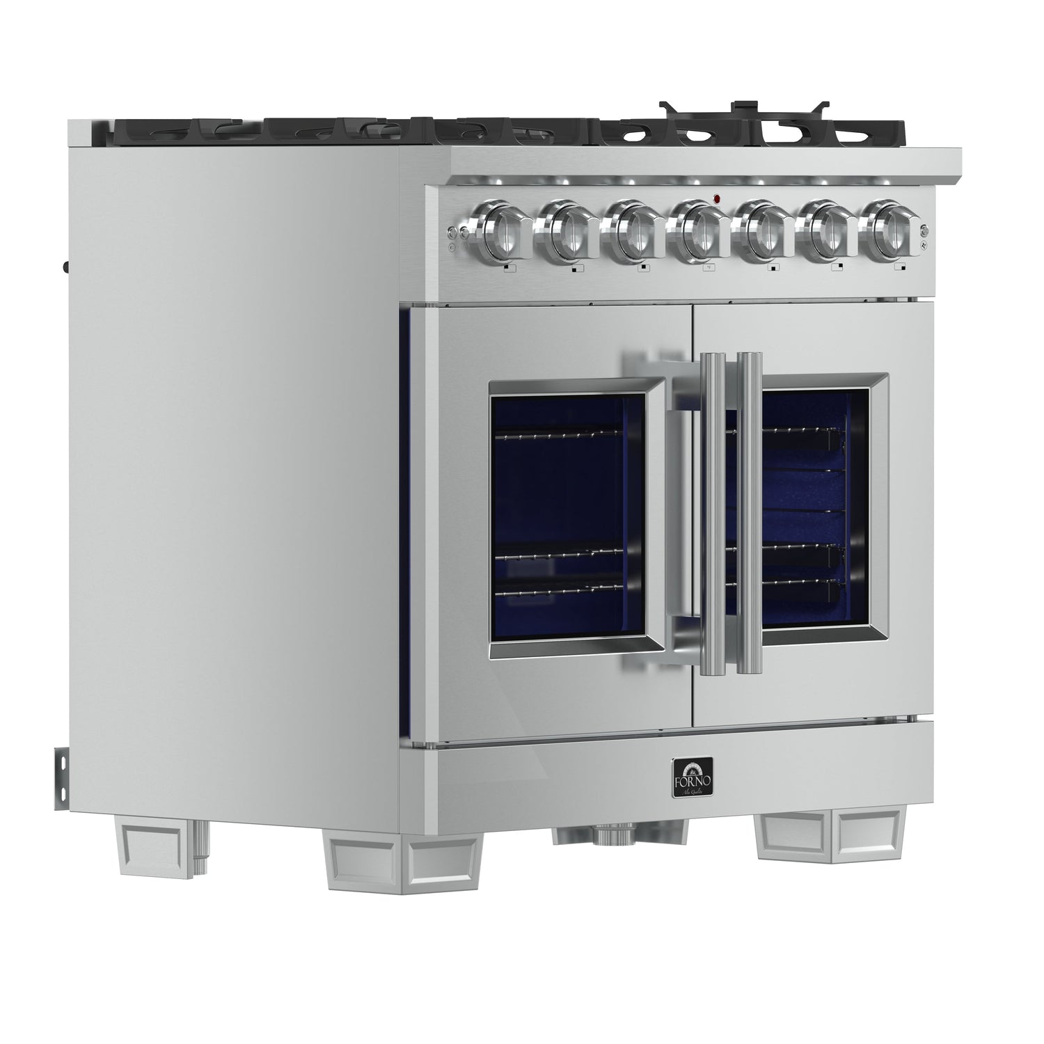 FORNO Capriasca 36" 5.36 cu. ft. Professional Gas Range with French Door and 6 Sealed Burners, FFSGS6460-36