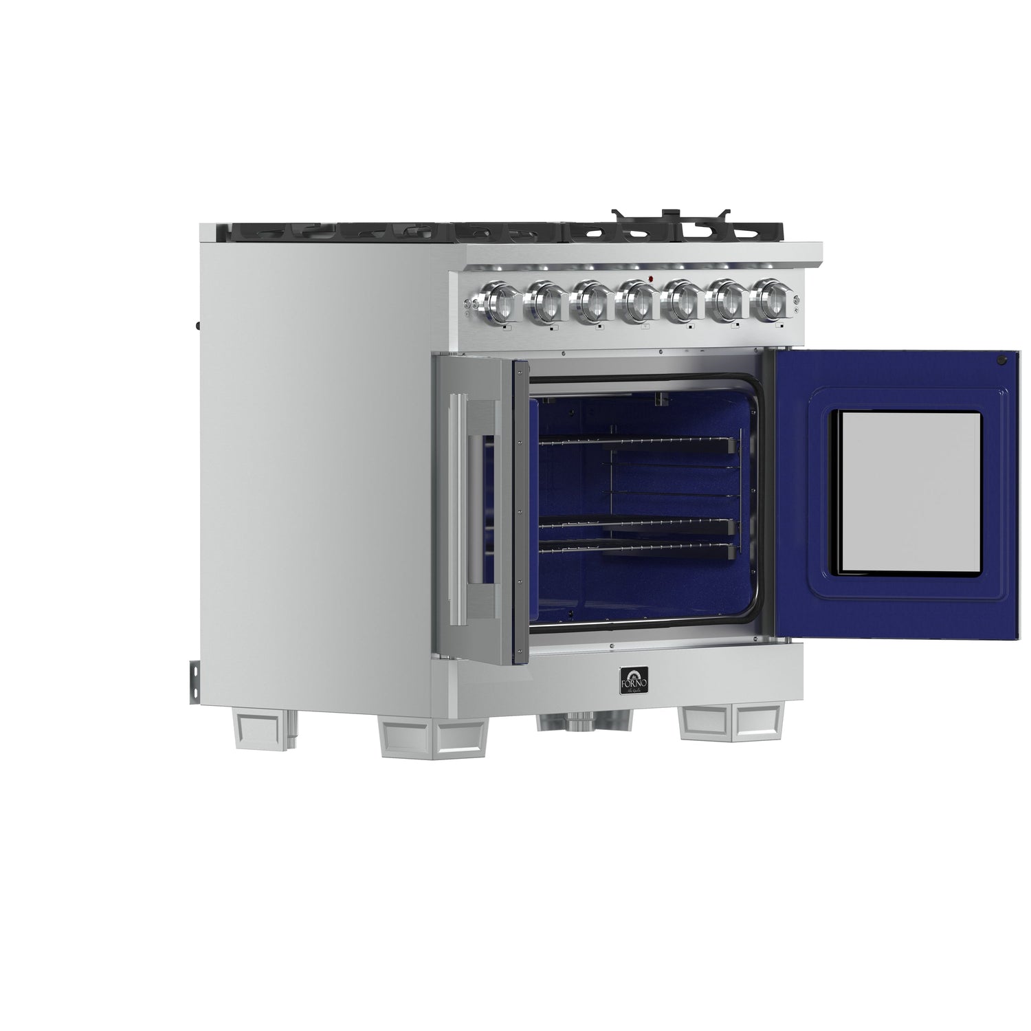 FORNO Capriasca 36" 5.36 cu. ft. Professional Gas Range with French Door and 6 Sealed Burners, FFSGS6460-36