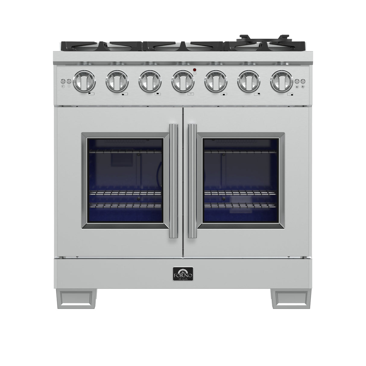 FORNO Capriasca 36" 5.36 cu. ft. Professional Gas Range with French Door and 6 Sealed Burners, FFSGS6460-36