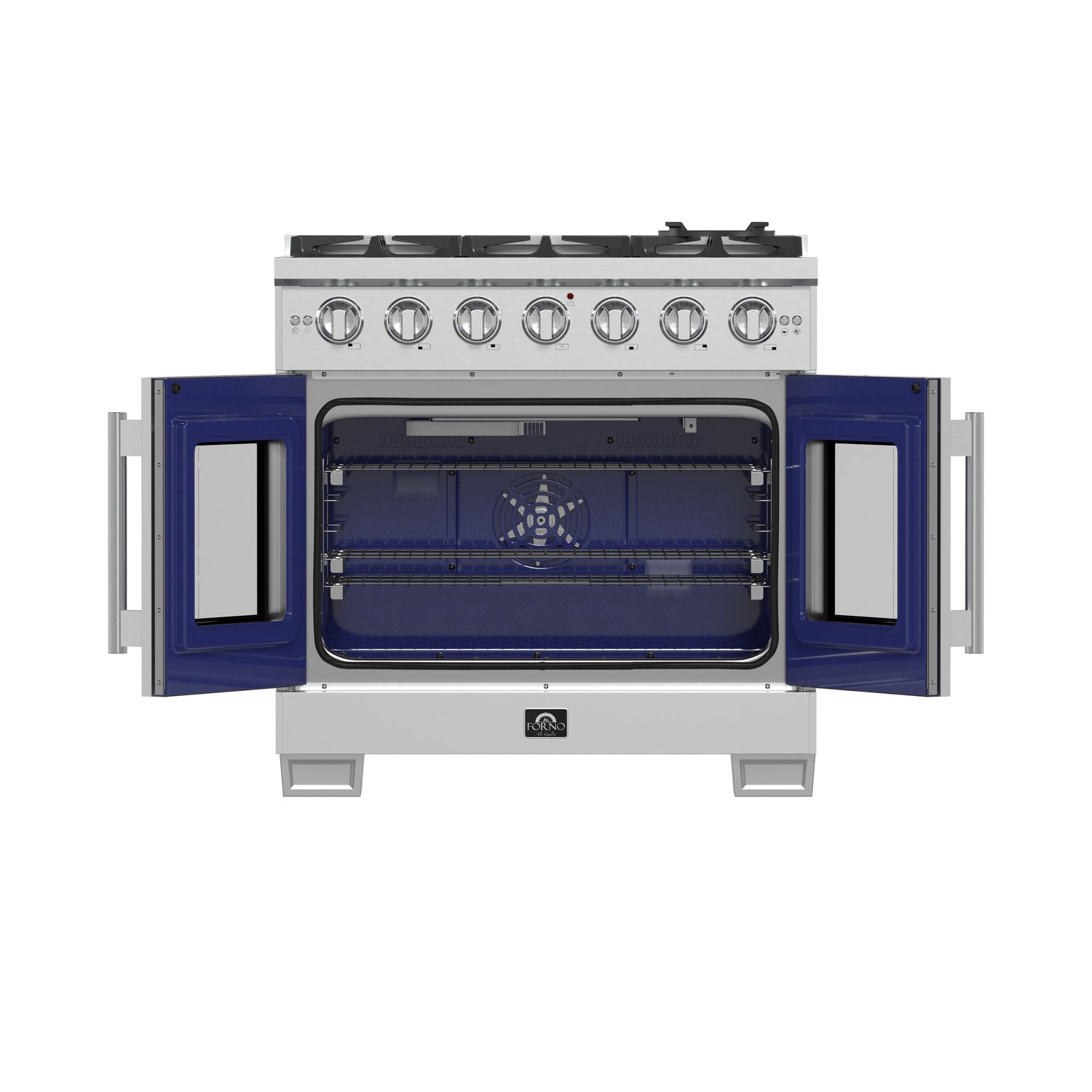 FORNO Capriasca 36" 5.36 cu. ft. Professional Gas Range with French Door and 6 Sealed Burners, FFSGS6460-36
