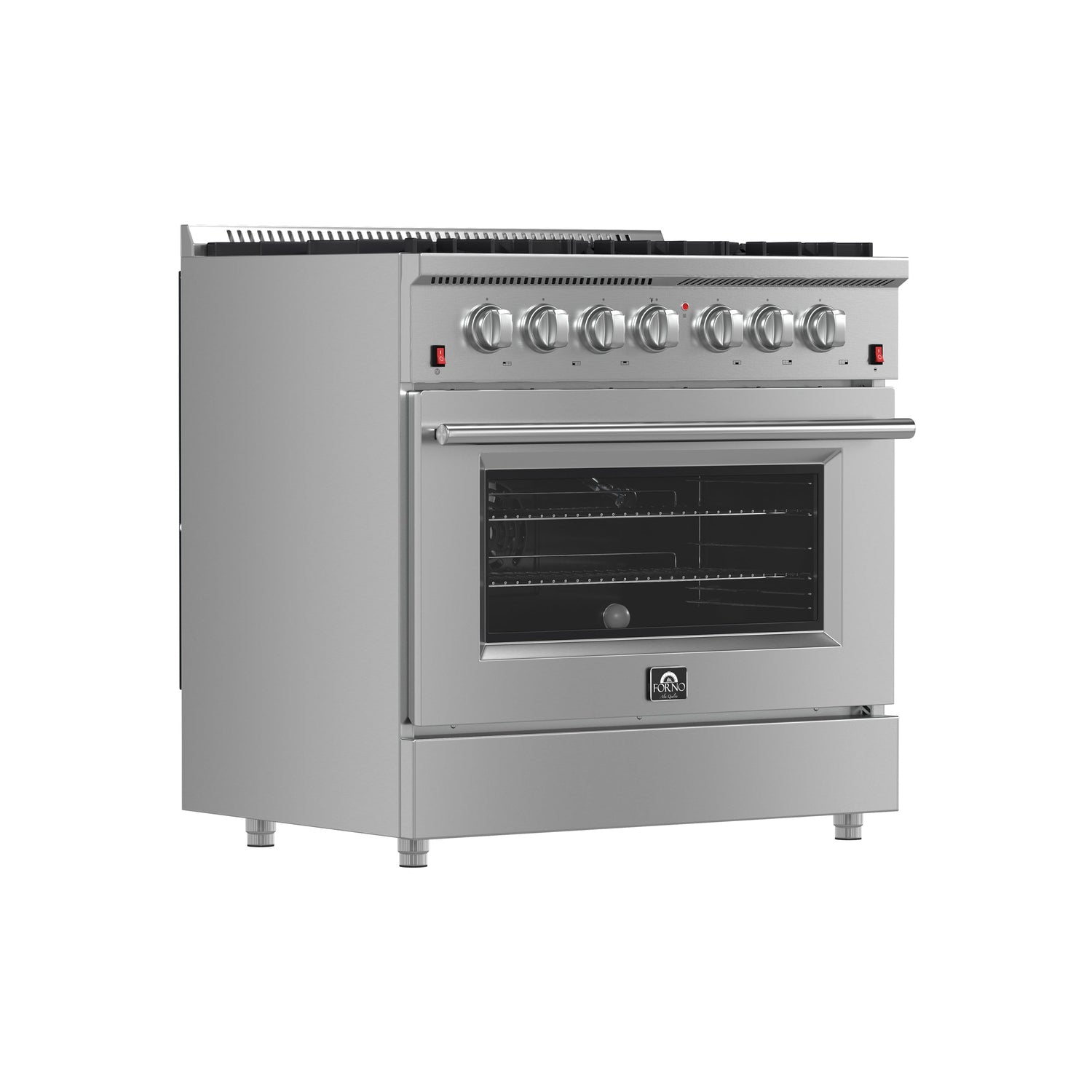 FORNO Galiano 36" 5.36 cu. ft. Gas Range with 6 Italian Burners in Stainless Steel, FFSGS6244-36