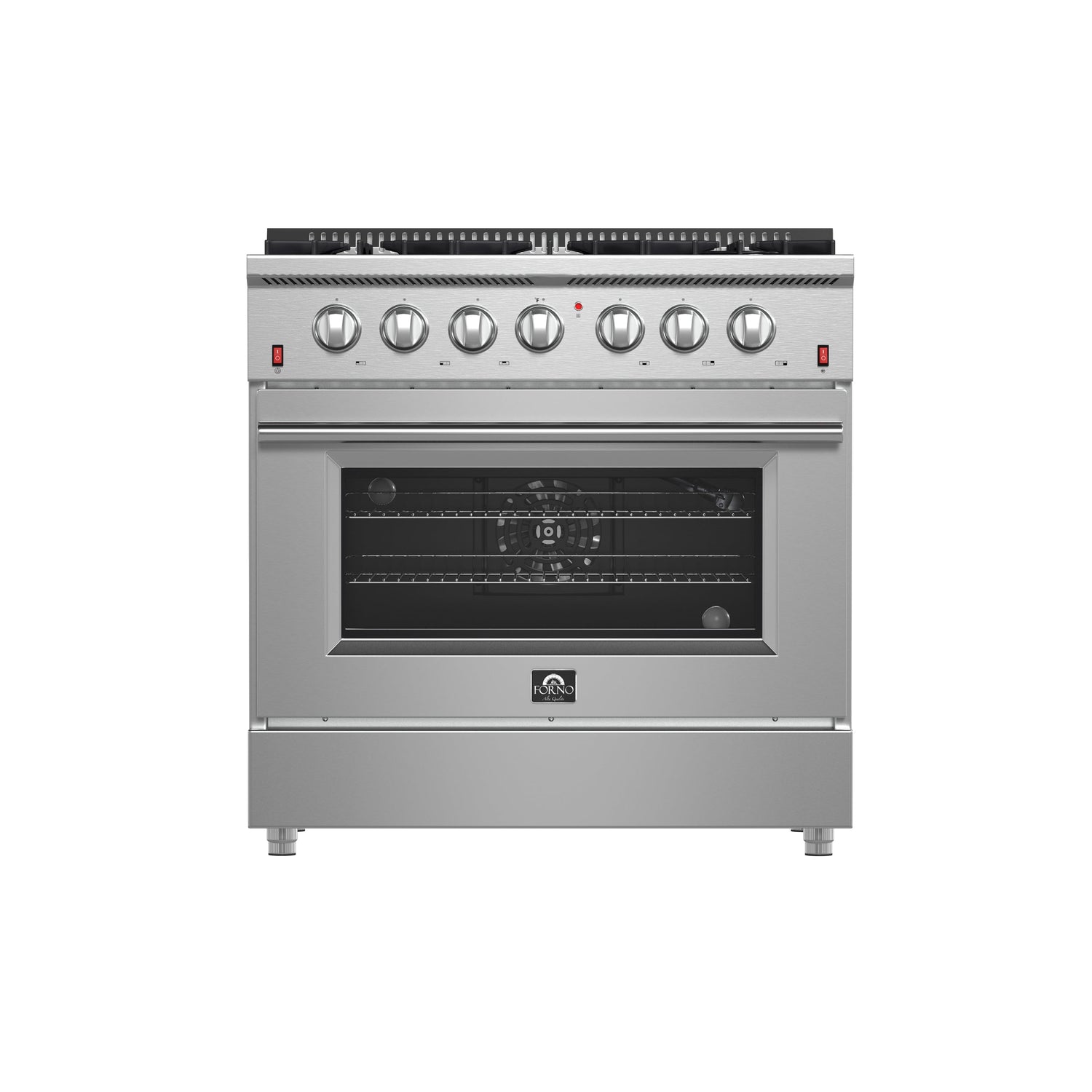 FORNO Galiano 36" 5.36 cu. ft. Gas Range with 6 Italian Burners in Stainless Steel, FFSGS6244-36