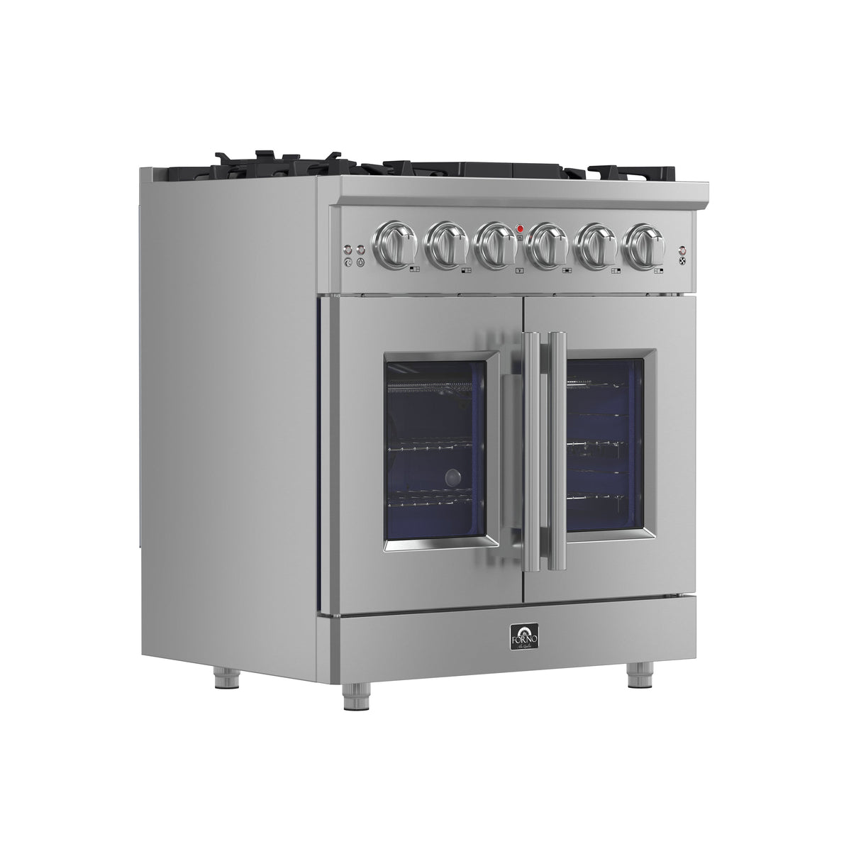 FORNO Massimo 30″ 4.32 cu. ft. Freestanding French Door Gas Range with 5 Burners, FFSGS6439-30