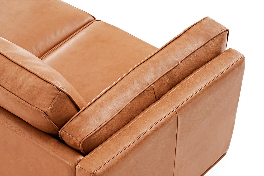 Valencia Artisan Top Grain Leather Loveseat Sofa, Cognac