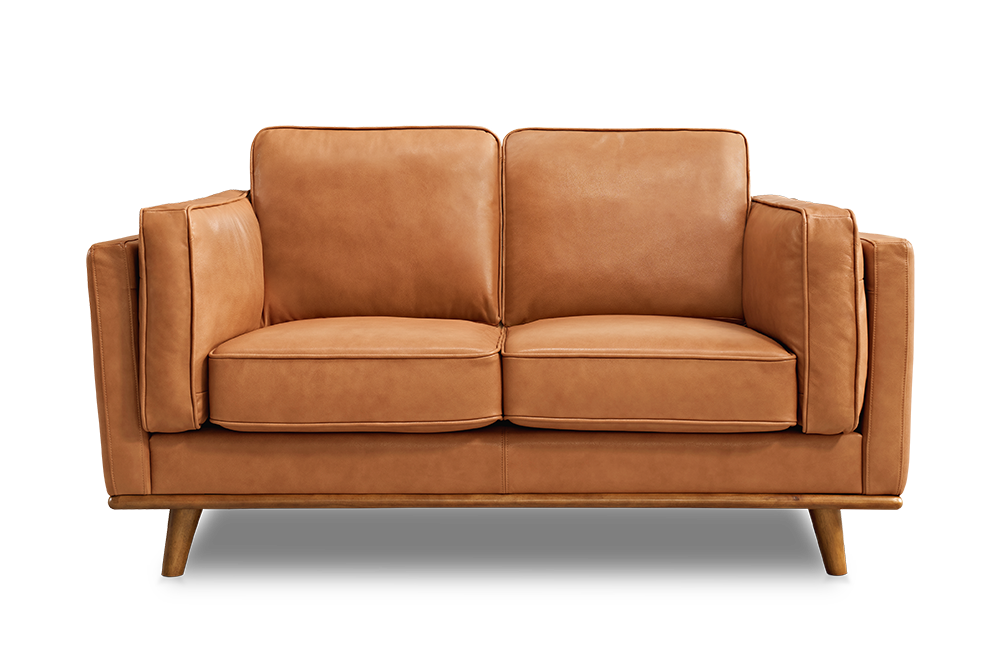 Valencia Artisan Top Grain Leather Loveseat Sofa, Cognac