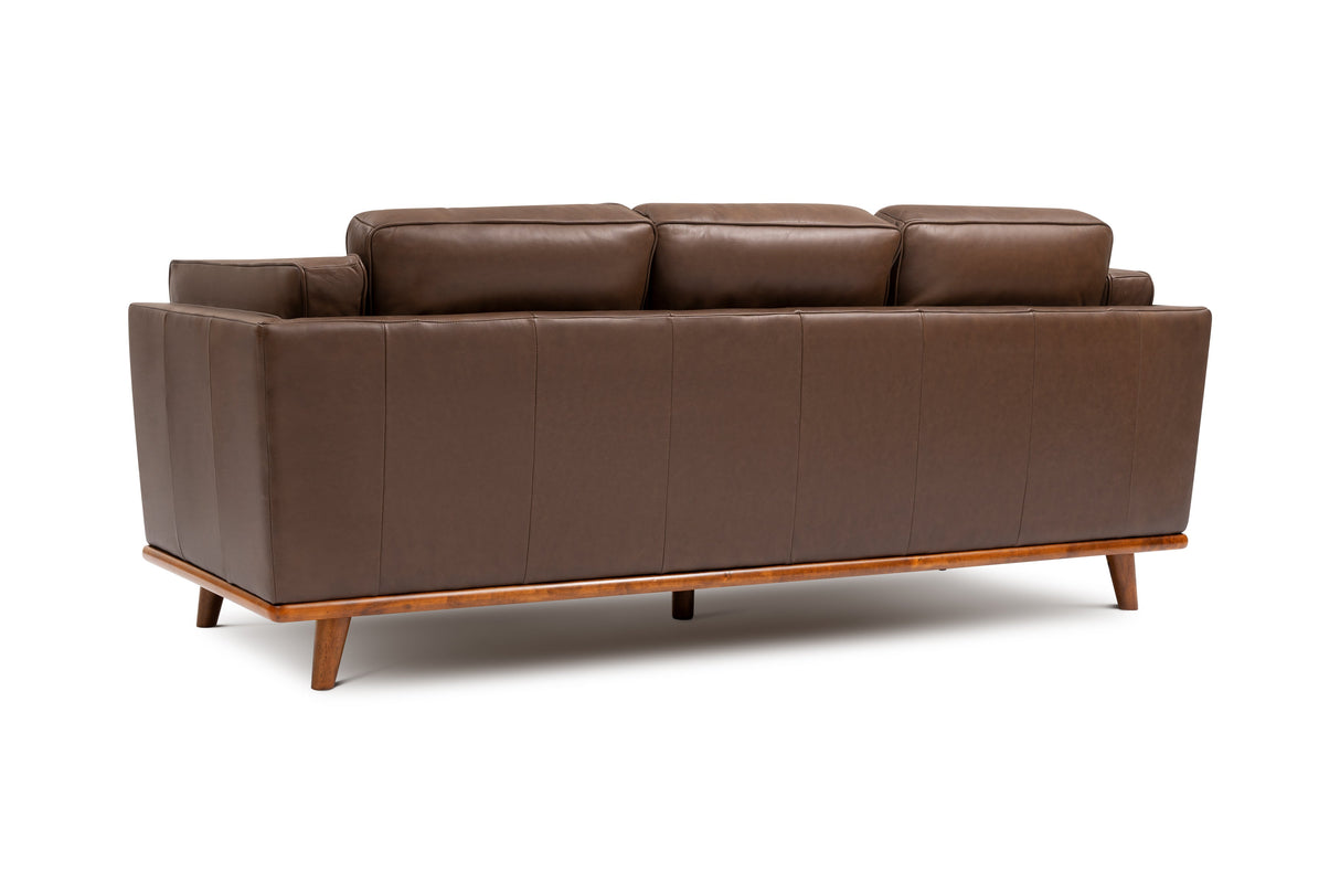 Valencia Artisan Top Grain Leather Wide Three Seats Sofa, Chocolate
