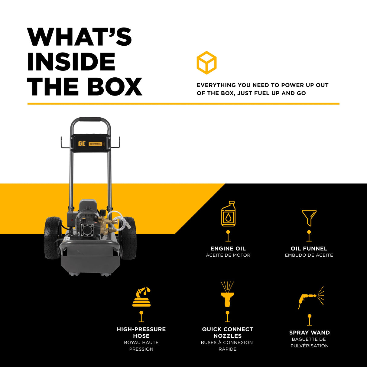 BE Power 1,500 PSI 3.0 GPM 3.0 HP Electric Pressure Washer with Baldor Electric Motor and AR Triplex Pump - B153EA