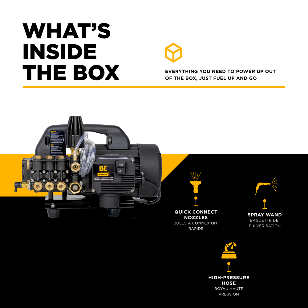 BE Power 1,500 PSI 1.6 GPM 1.5 HP Portable Electric Pressure Washer – P1515EPN