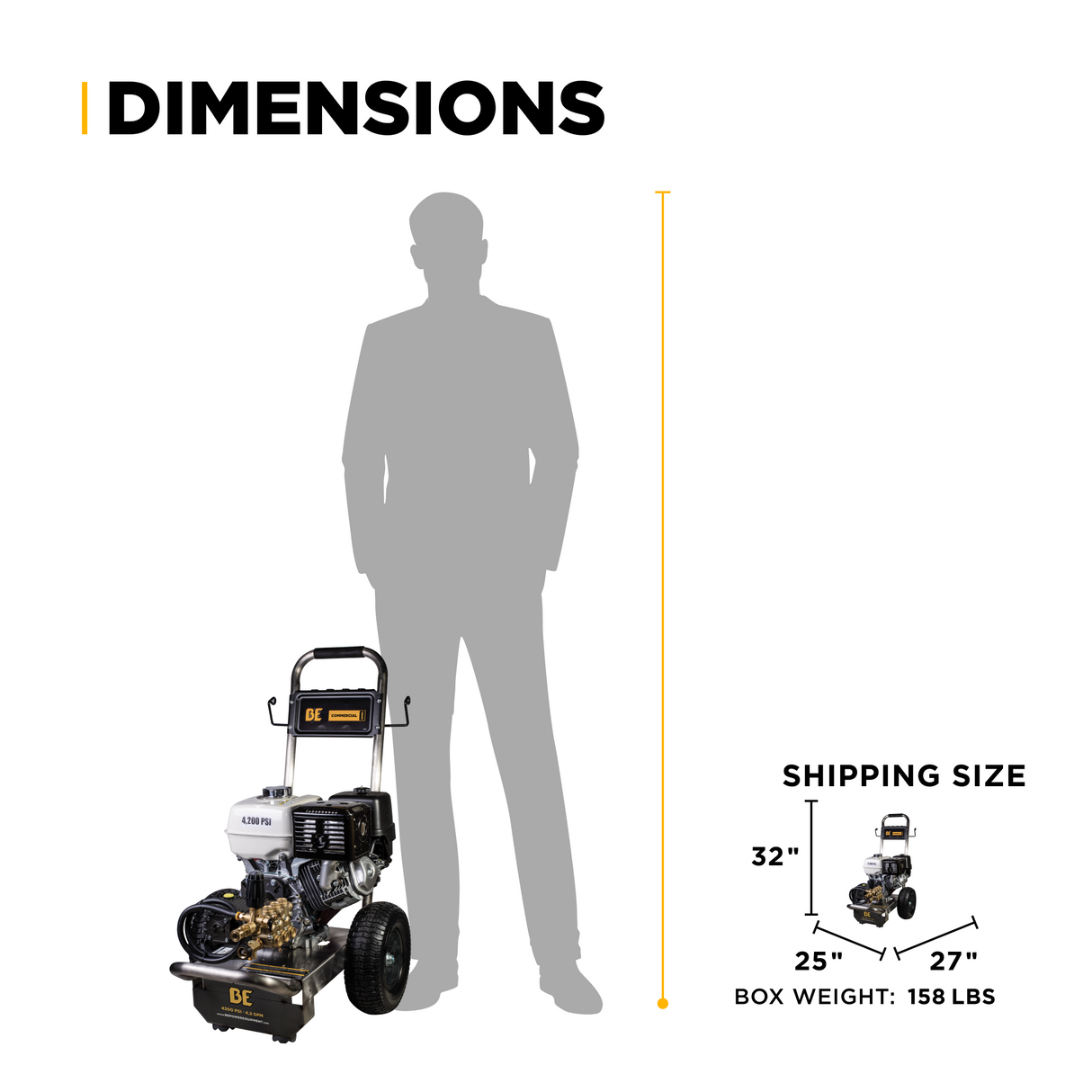 BE Power 4,200 PSI 4.2 GPM Cold Water Gas Pressure Washer - B4213HSGS