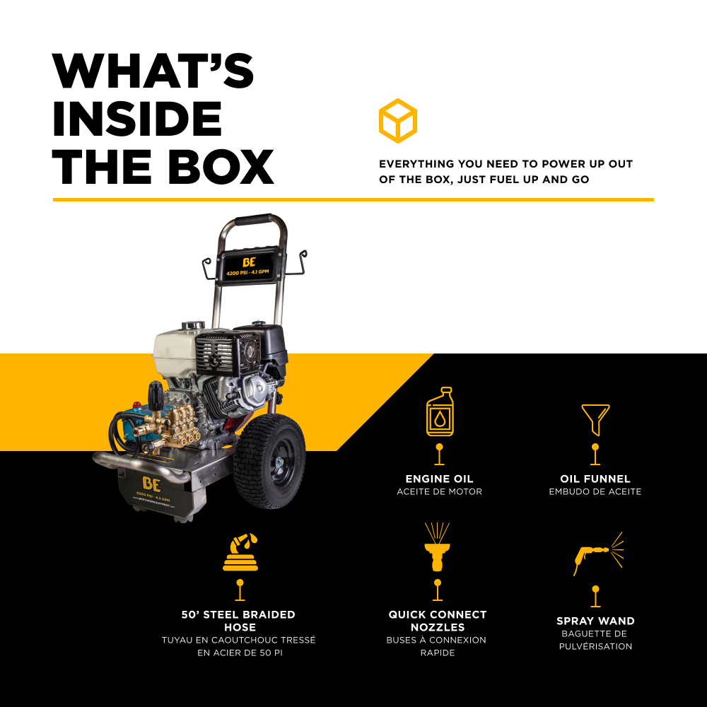 BE Power 4,200 PSI 4.2 GPM Cold Water Gas Pressure Washer - B4213HSJS