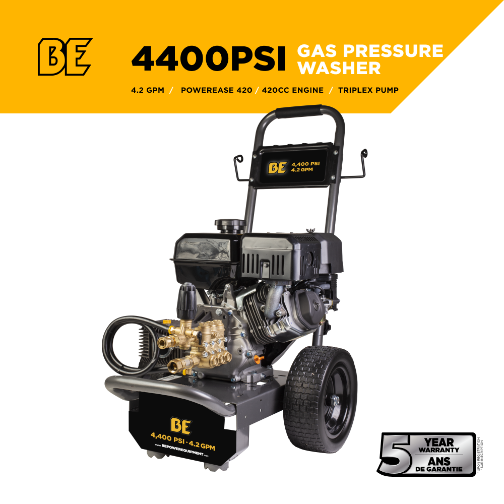 BE Power 4,400 PSI 4.2 GPM Cold Water Gas Pressure Washer - B4415PCS
