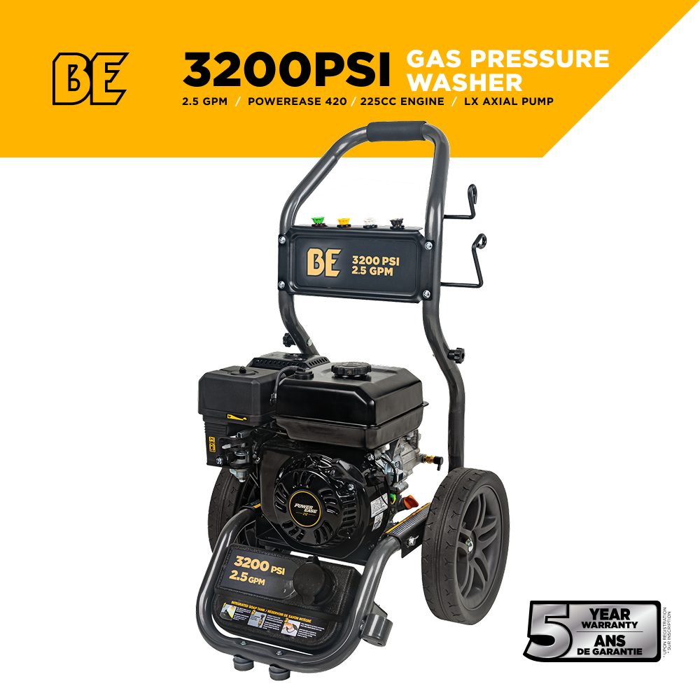 BE Power 3,200 PSI 2.5 GPM Cold Water Gas Pressure Washer - BE327PX