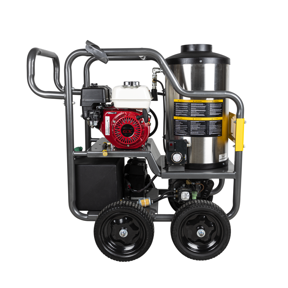 BE Power 3000PSI 3.0GPM Hot Water Pressure Washer with Honda GX200 Engine and General Triplex Pump - HW2765HG