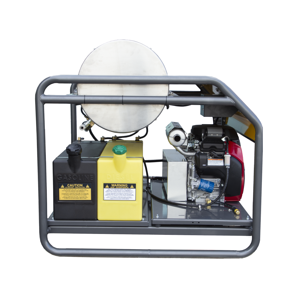 BE Power 3,000PSI 8.0GPM Hot Water Pressure Washer with Honda GX690 Engine and General Triplex Pump - HW3024HG12V