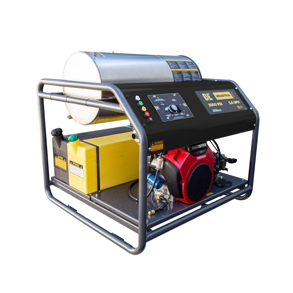 BE Power 3,500PSI 5.6GPM Hot Water Pressure Washer Honda GX690 Engine and General Triplex Pump - HW3524HG12V