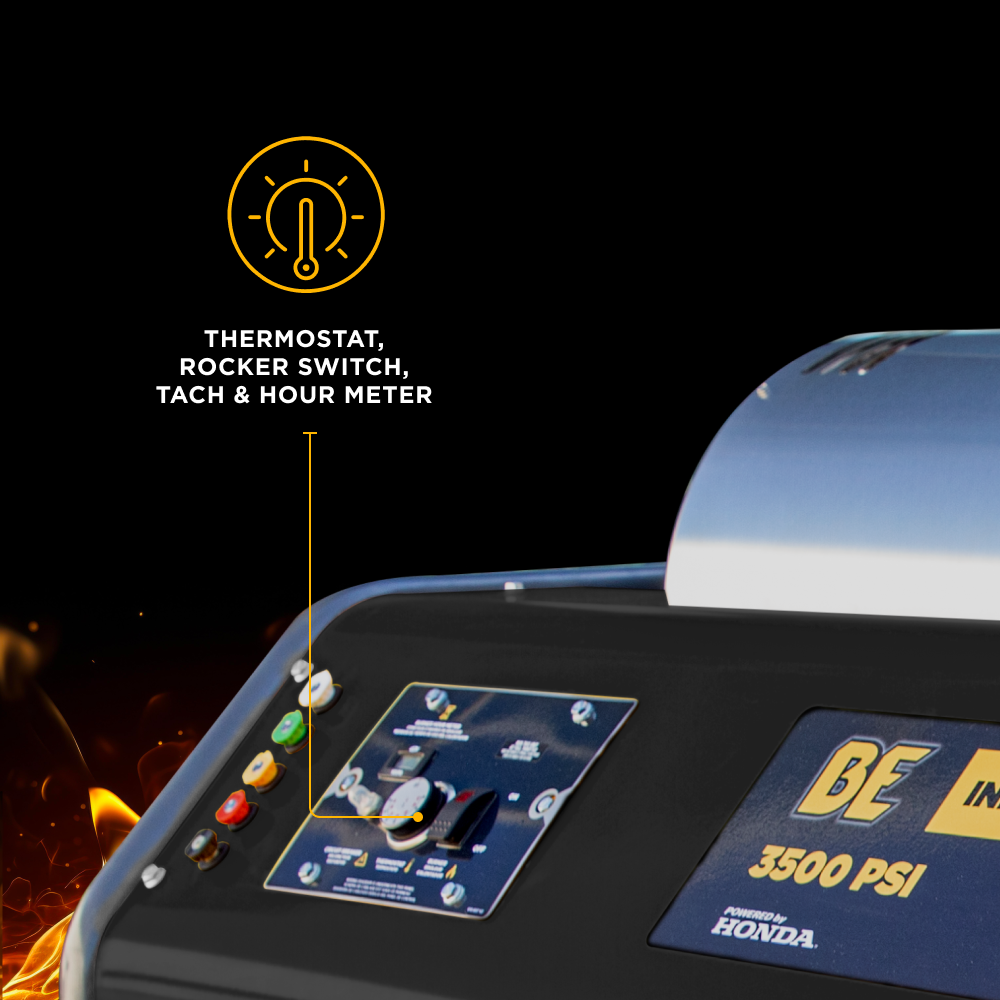 BE Power 3,500PSI 5.6GPM Hot Water Pressure Washer Honda GX690 Engine and General Triplex Pump - HW3524HG12V