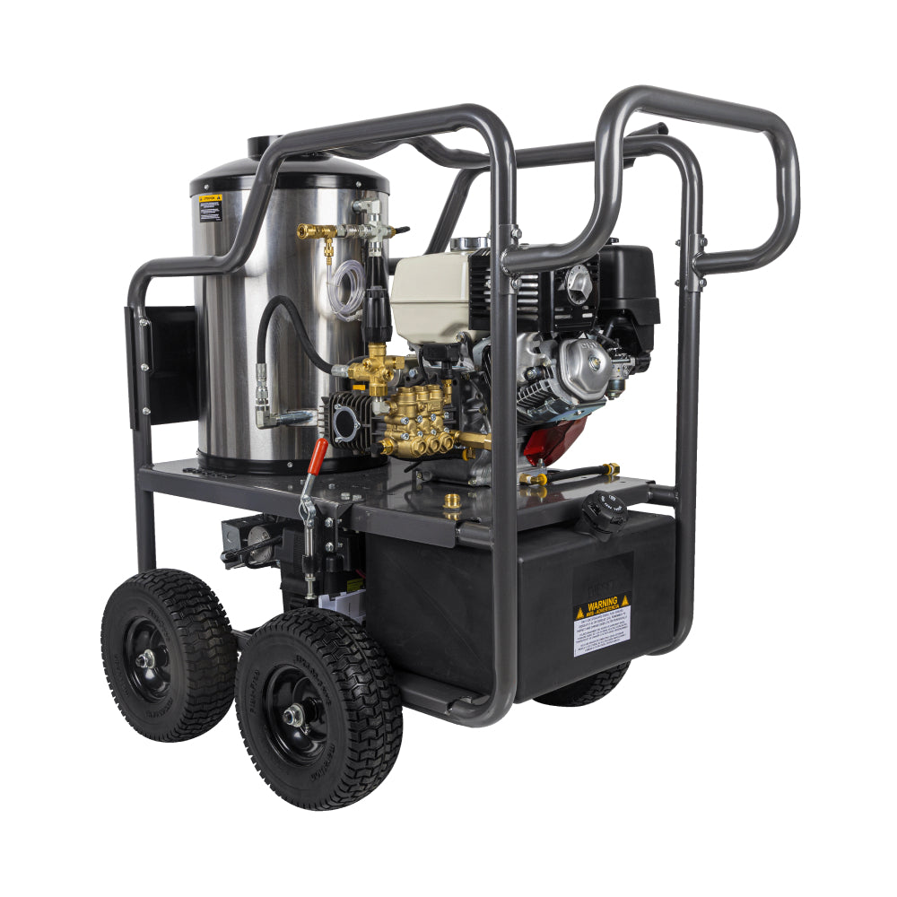 BE Power 4,000 PSI - 4.0 GPM Hot Water Pressure Washer with Honda GX390 Engine and Comet Triplex Pump - HW4013HC