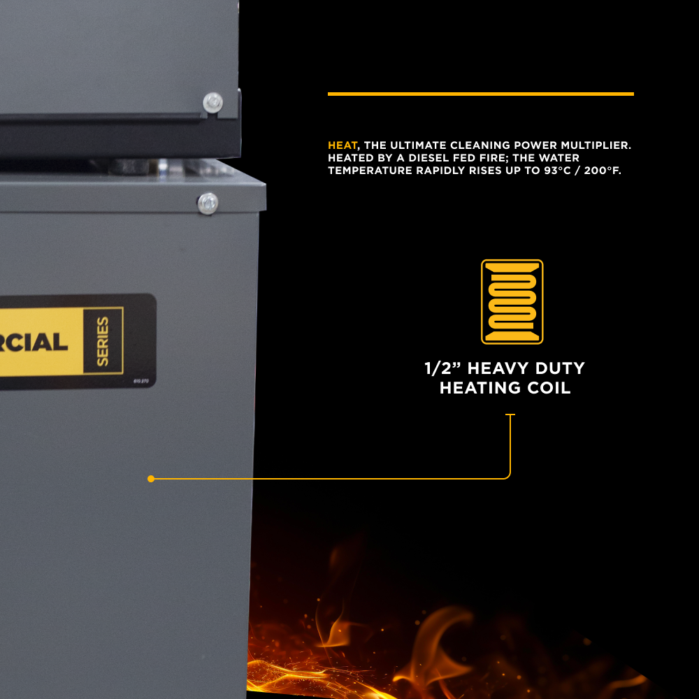 BE Power 3,000 PSI 4.0 GPM 7.5 HP Hot Water Pressure Washer with 7.5HP Motor and General Triplex Pump - X-HW3075EW3GEN