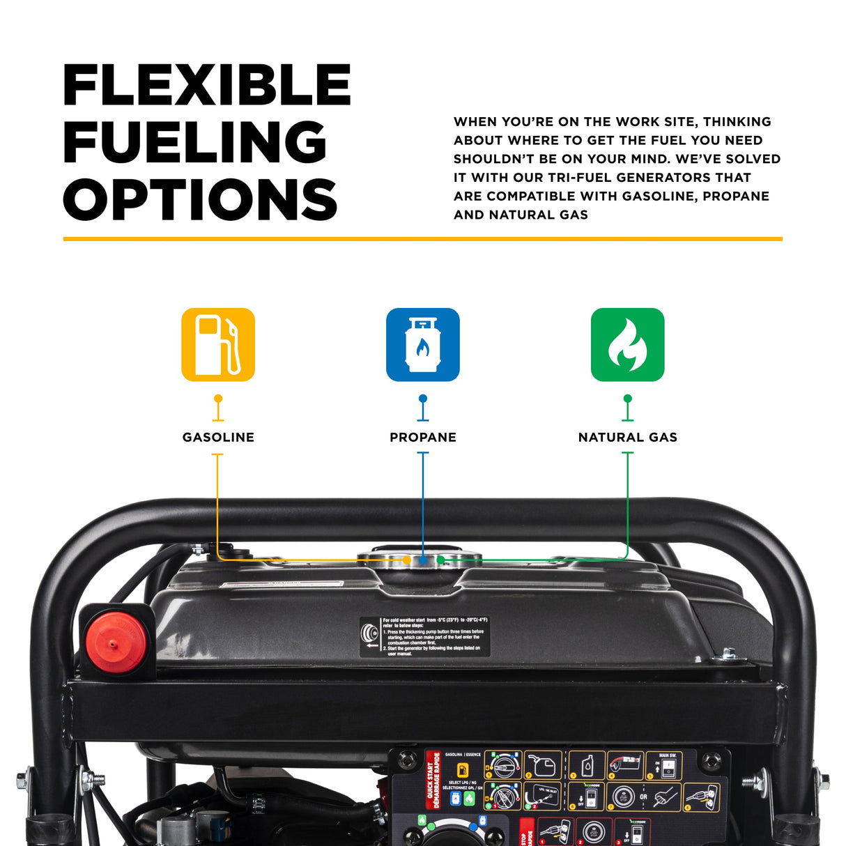 BE Power 12,500 Watt Tri-Fuel Generator - BE12500T