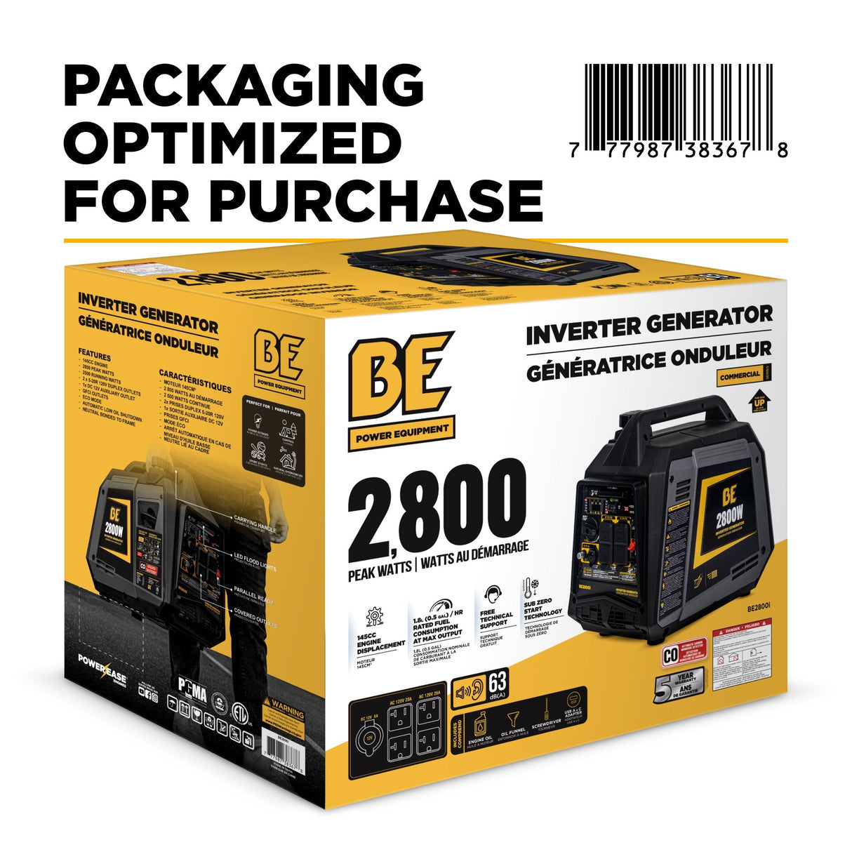 BE Power 2,800 Watt Digital Inverter Generator - BE2800I