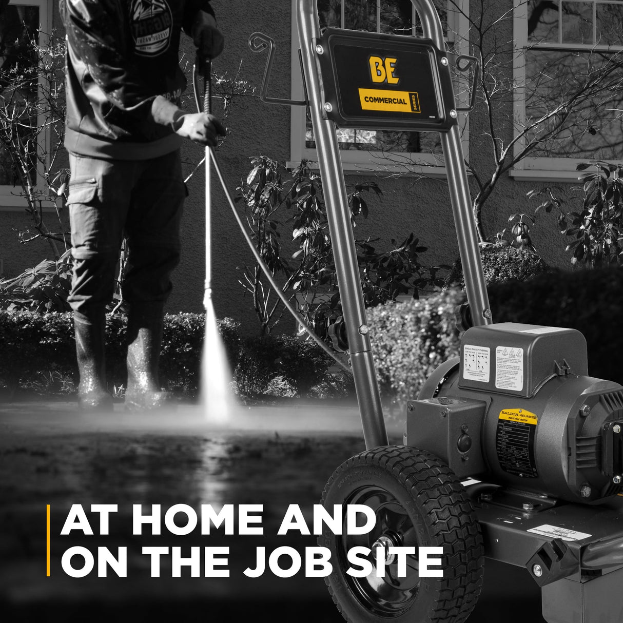 BE Power 1,500 PSI 2.0 GPM Electric Pressure Washer with Baldor Motor and AR Triplex Pump - PE-1520EW1A