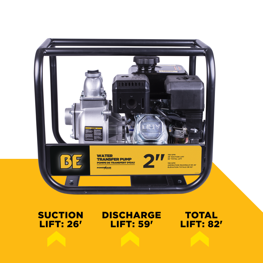 BE Power 2" 33PSI 158GPM Water Transfer Pump with Powerease 225 Engine