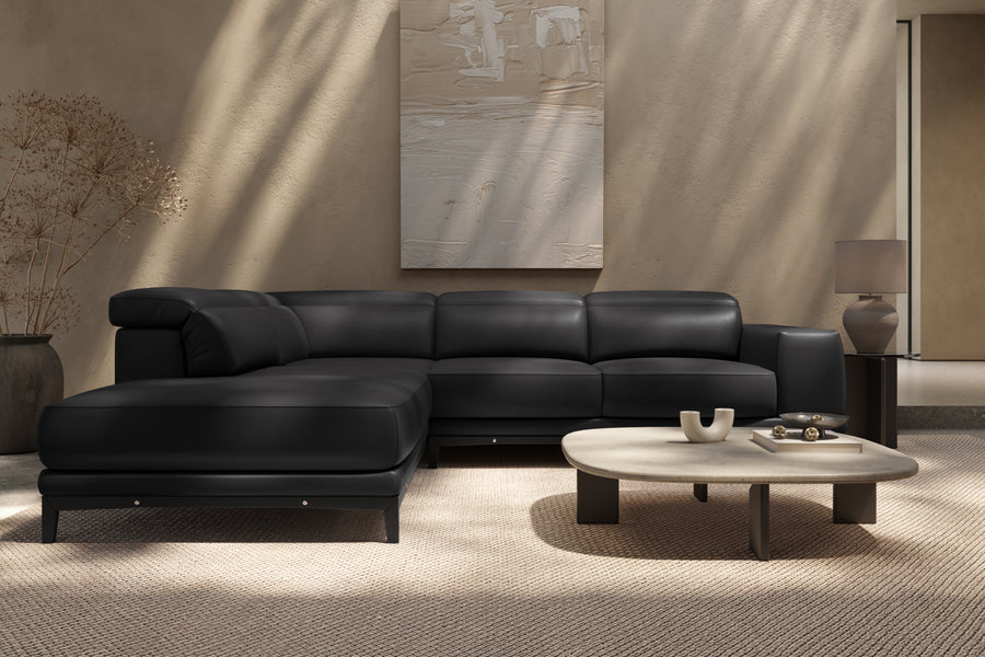 Valletta Leather Corner Sectional Sofa