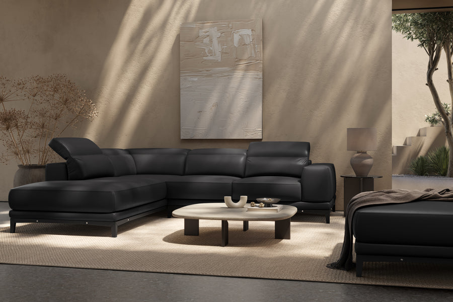Valletta Leather Corner Sectional Sofa