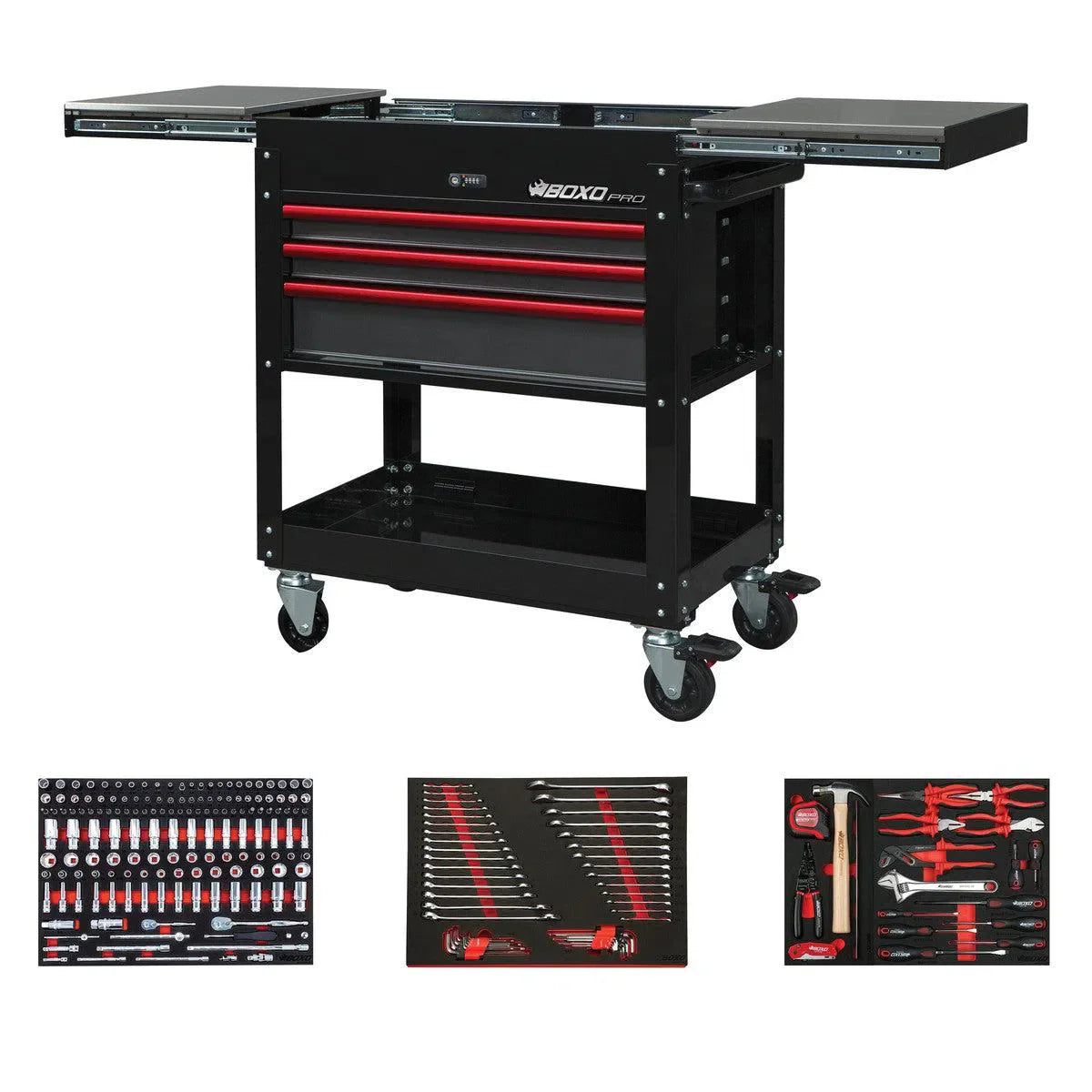 Pro Series | Loaded 35" 3-Drawer Slide-Top Service Cart Tool Box