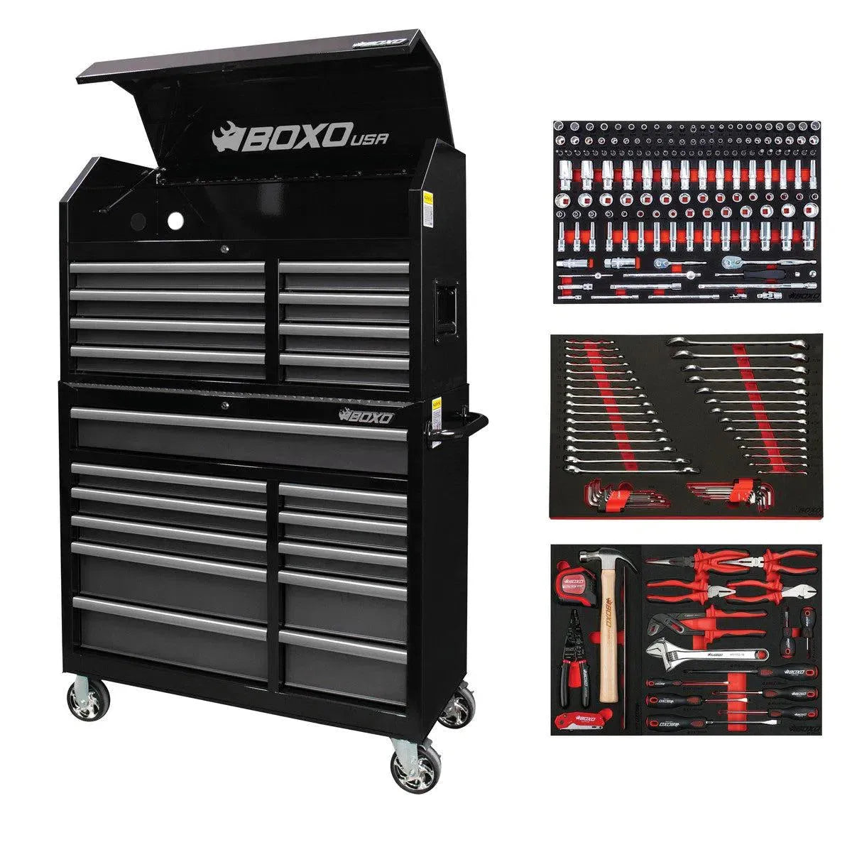 Tech Series | Loaded 41" 19-Drawer Rolling Tool Box | Black