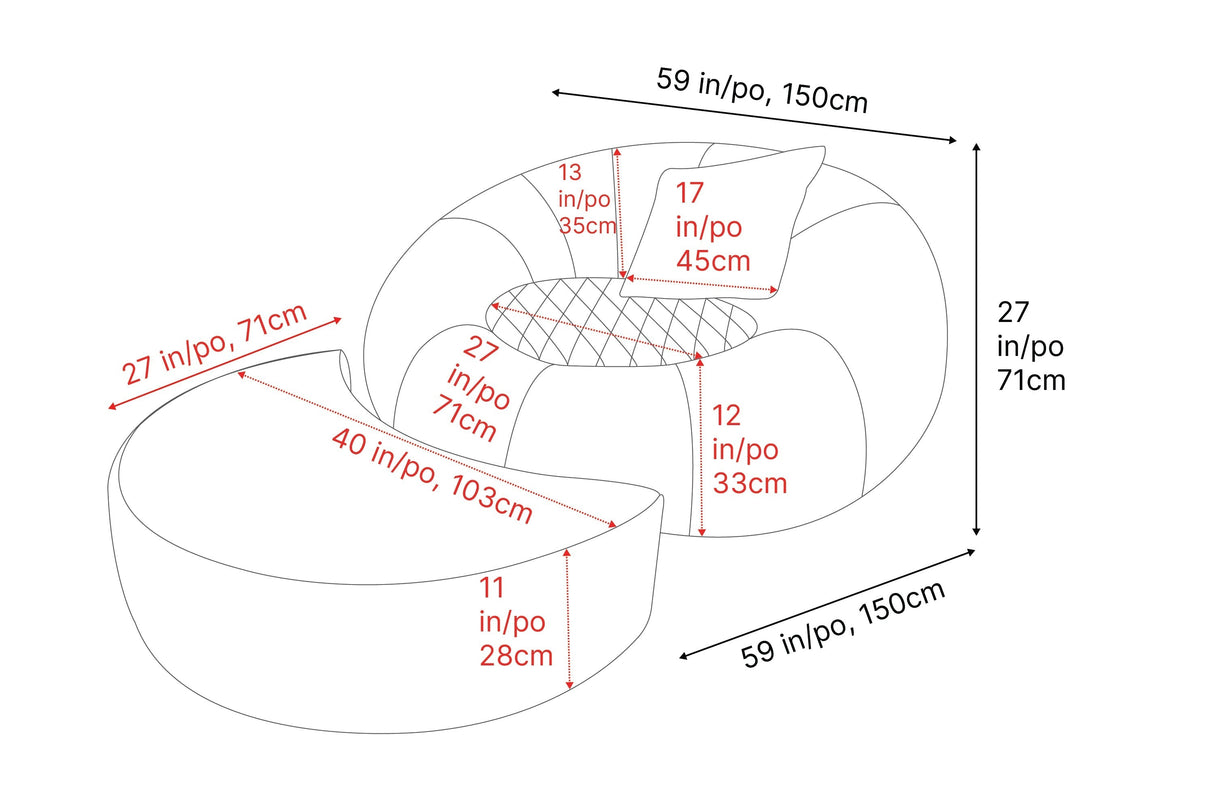 Grace Fabric Cuddle Seat with Footrest