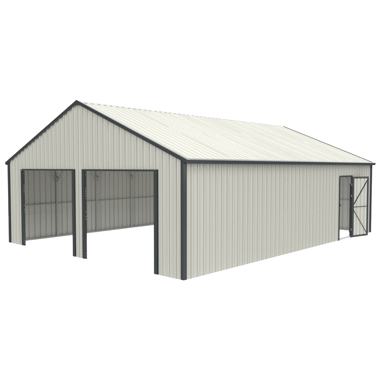 25' x 33' Double Garage Metal Shed with Side Entry Door