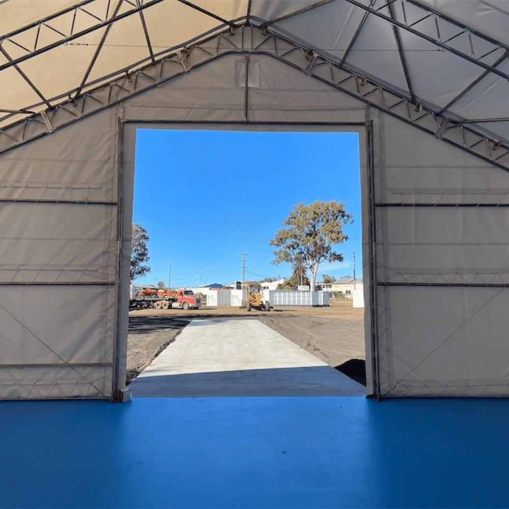 Double Truss Storage Shelter W50'xL80'xH23'