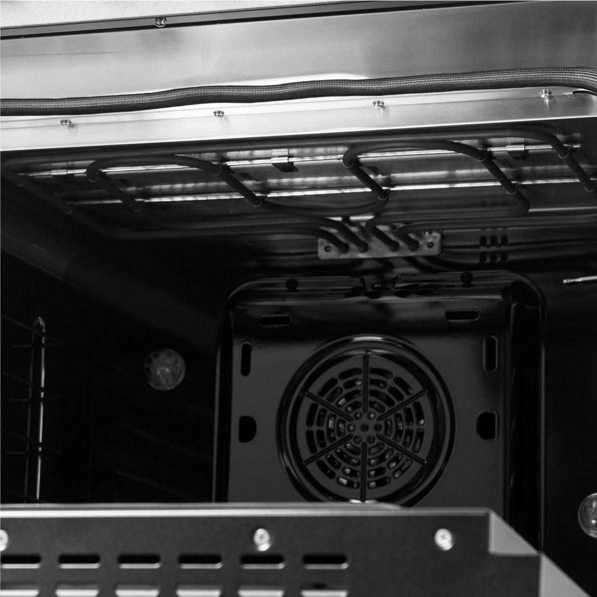 FORNO Galiano 48" 6.58 cu. ft. Dual Fuel Range with 8 Sealed Burners and Griddle in Black with Antique Brass Accents, FFSGS6156-48BLK