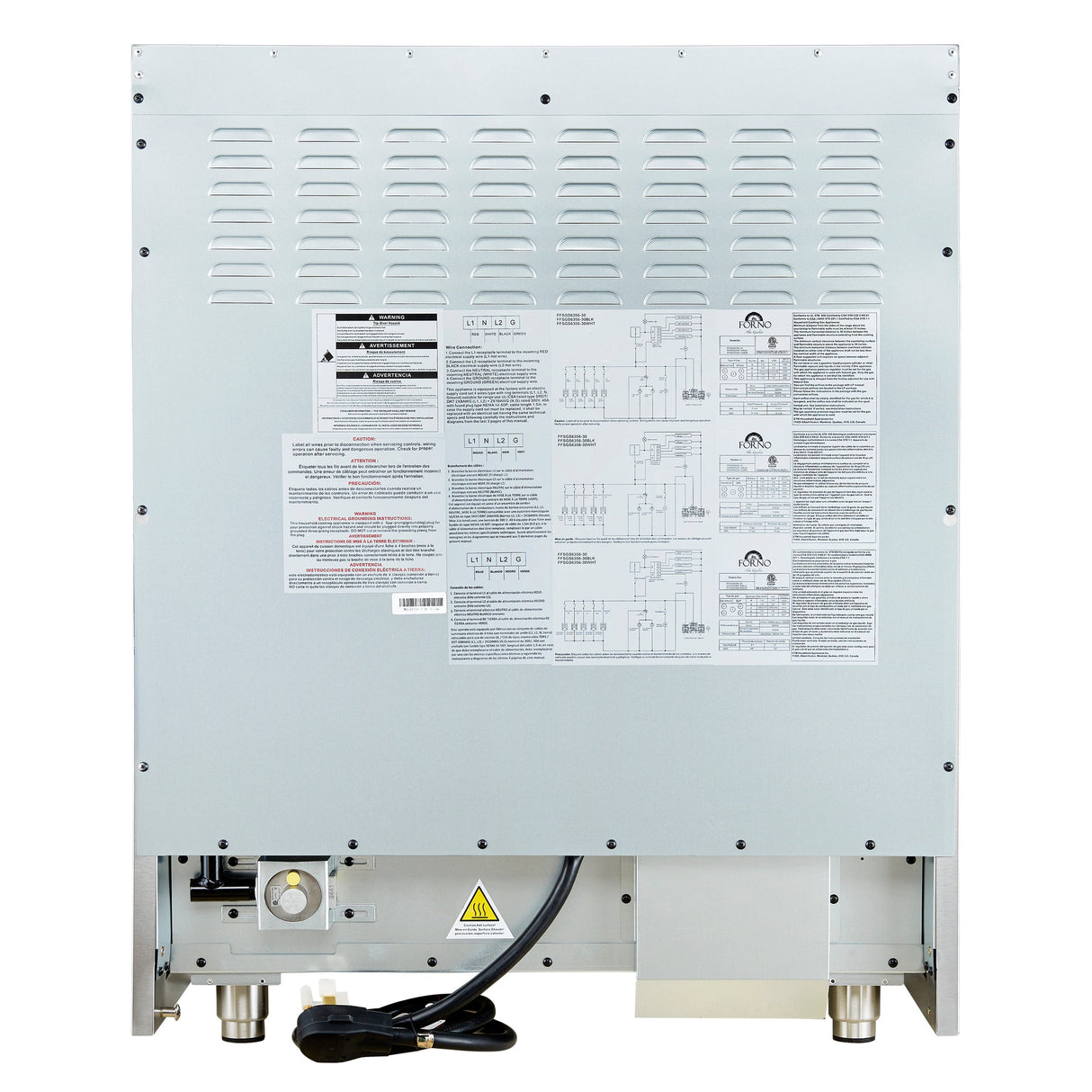 FORNO Galiano 30" 4.32 cu. ft. French Door Dual Fuel Range with 5 Sealed Burners in White with Antique Brass Accents, FFSGS6356-30WHT