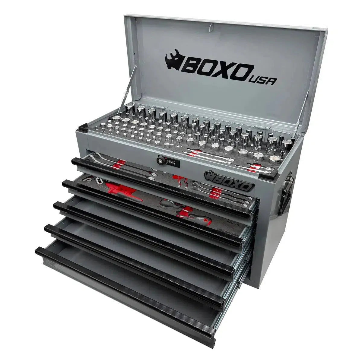 159-Piece Metric and SAE Combo 5-Drawer Hand Carry Tool Box
