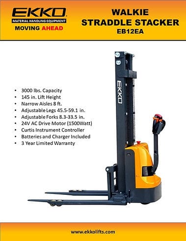 Ekko Full Powered Straddle Stacker EB12EA