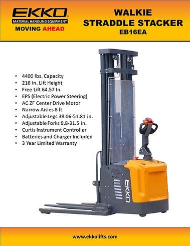 Ekko Full Powered Straddle Stacker EB16EA