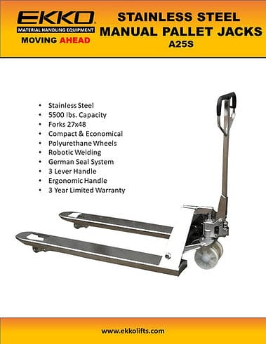 Ekko Stainless Steel Manual Pallet Jack A25S