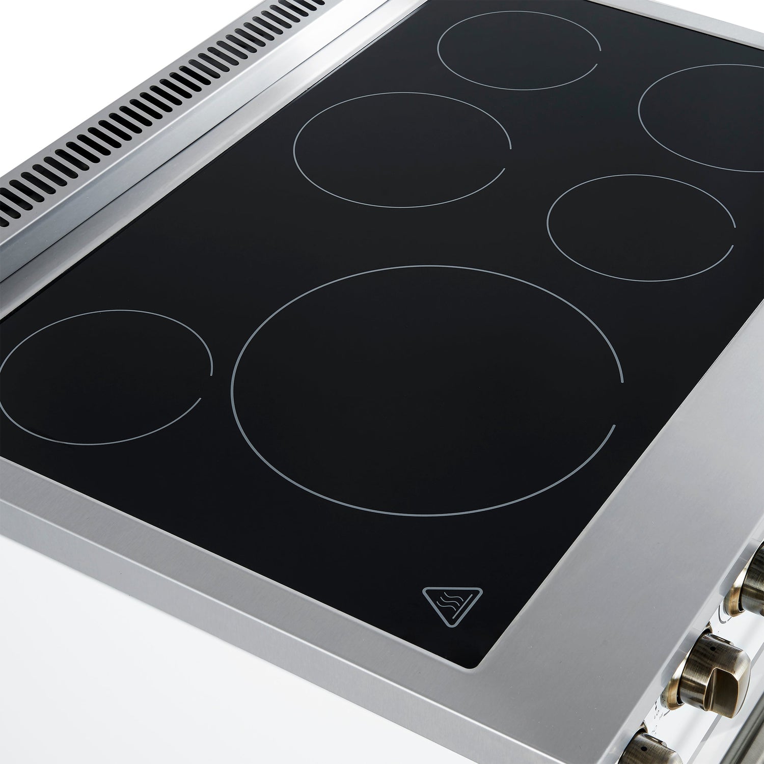 FORNO Paolo 36" 5.44 cu. ft. Freestanding Electric Range with True Convection Oven in White with Antique Brass Accents, FFSEL6011-36WHT