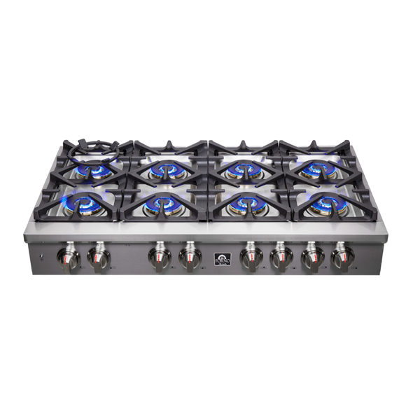 FORNO Spezia 48" Gas Rangetop with 8 Sealed Burners in Stainless Steel, FCTGS5751-48